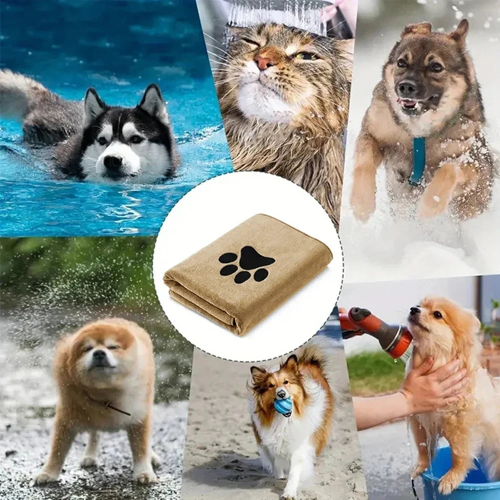 Embroidered Microfiber Bath Towel for Dogs and Cats – Soft & Absorbent