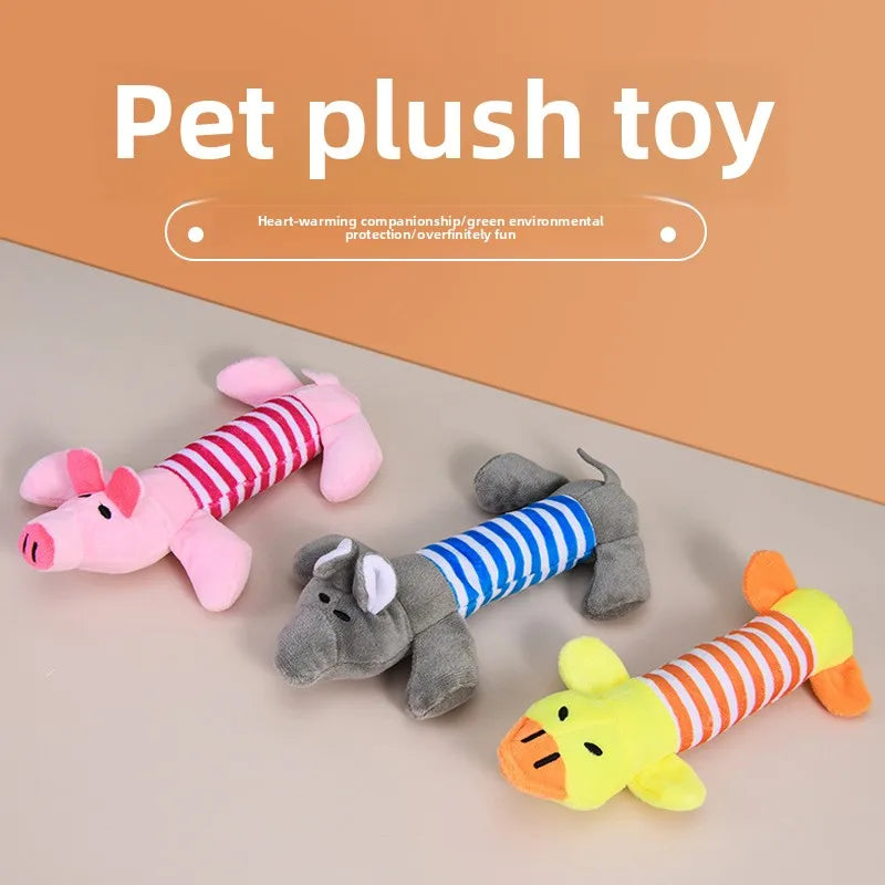 Juguetes de Peluche con Sonido para Perros y Gatos - Cerdo, Pato y Elefante