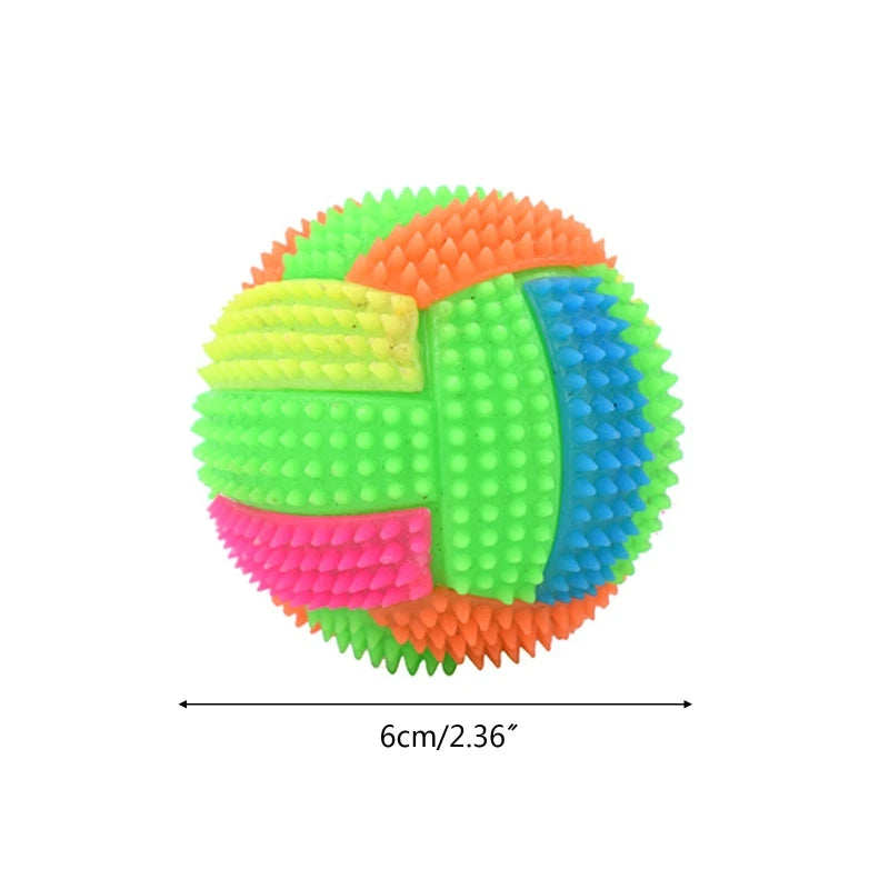 Squeaky Glowing Dog Chew Ball – Light-Up Rubber Toy for Dental Cleaning & Play
