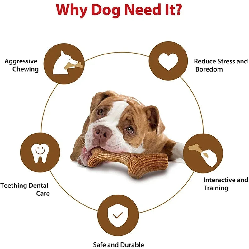 Real Deer Antler Dog Chew Toy – Indestructible Natural Wood for Aggressive Chewers