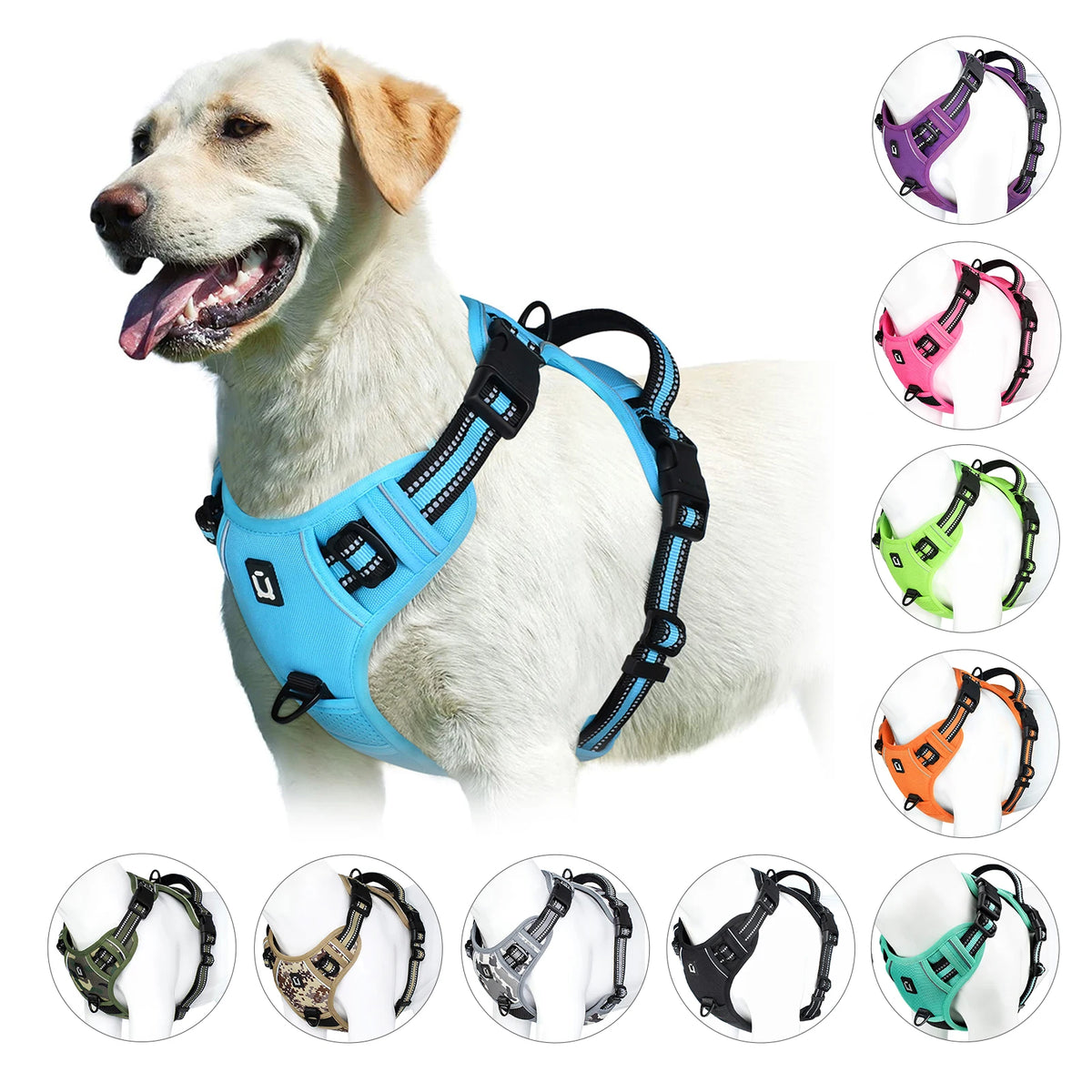 Arnés Sin Jalón para Perros – Chaleco Acolchado Ajustable con Asa de Control