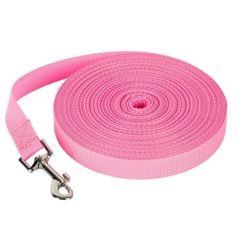 Long Training Dog Leash — Reflective Nylon, 6 Colors, 1.2m to 30m