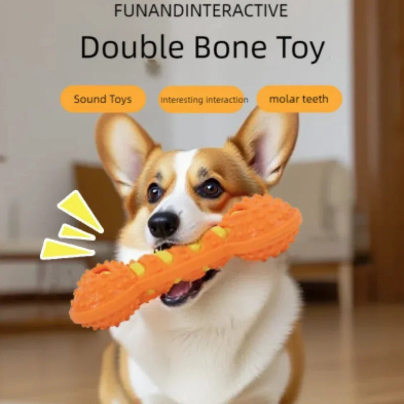 Juguete Mordedor para Perros – TPR Interactivo, Limpieza Dental y Antiestrés