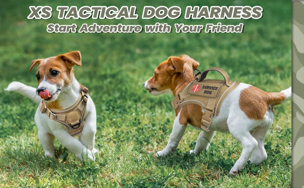 Tactical Military Dog Harness — with Handle, Reflective & Patches Included
