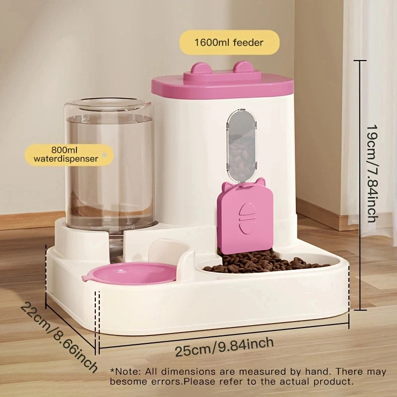 Automatic 2-in-1 Food & Water Dispenser for Dogs and Cats - Large Capacity