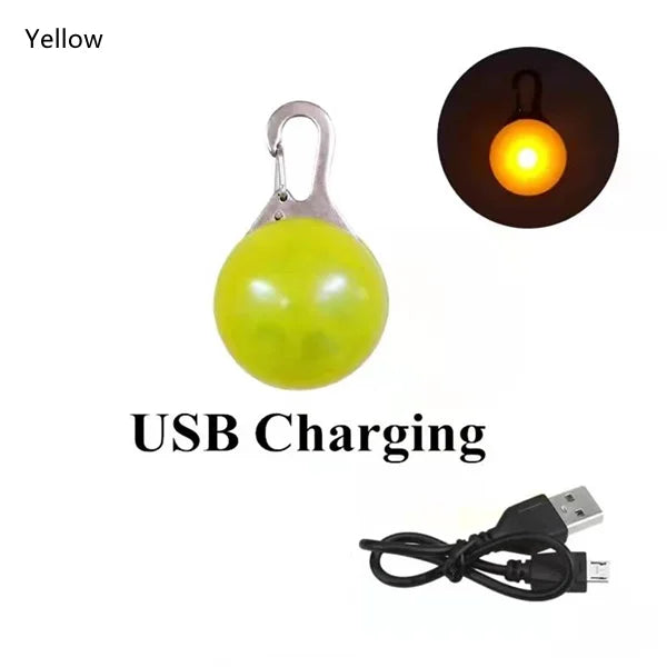 USB Rechargeable LED Dog Collar Pendant — Night Safety Light