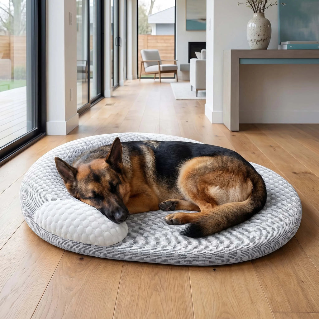 Oval Cooling Pet Bed for Dogs & Cats – Breathable Ice Silk