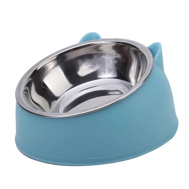 Tilted Stainless Steel Bowl for Cats and Dogs – 1, 2 or 5 Pack