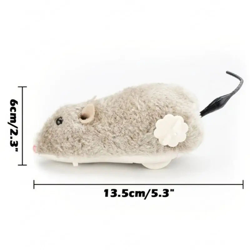Wind-Up Mouse Cat Toy – Realistic Plush That Runs on Its Own – No Batteries Needed