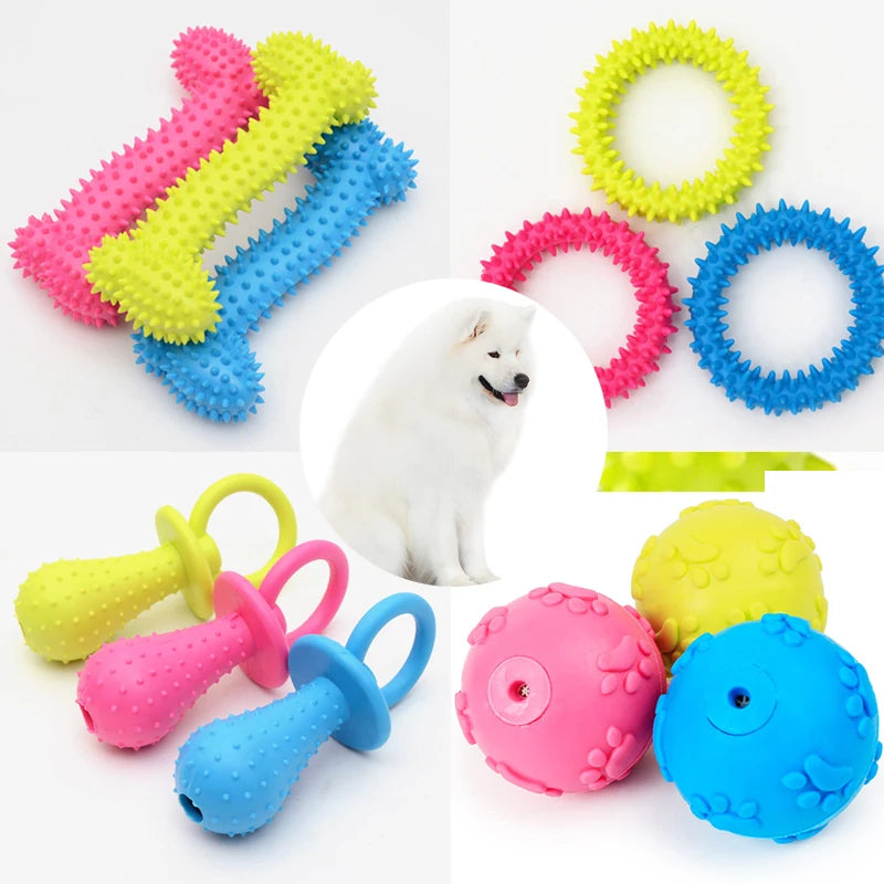 Juguete de Goma con Pinchos para Perros Pequeños - Limpieza Dental y Entrenamiento