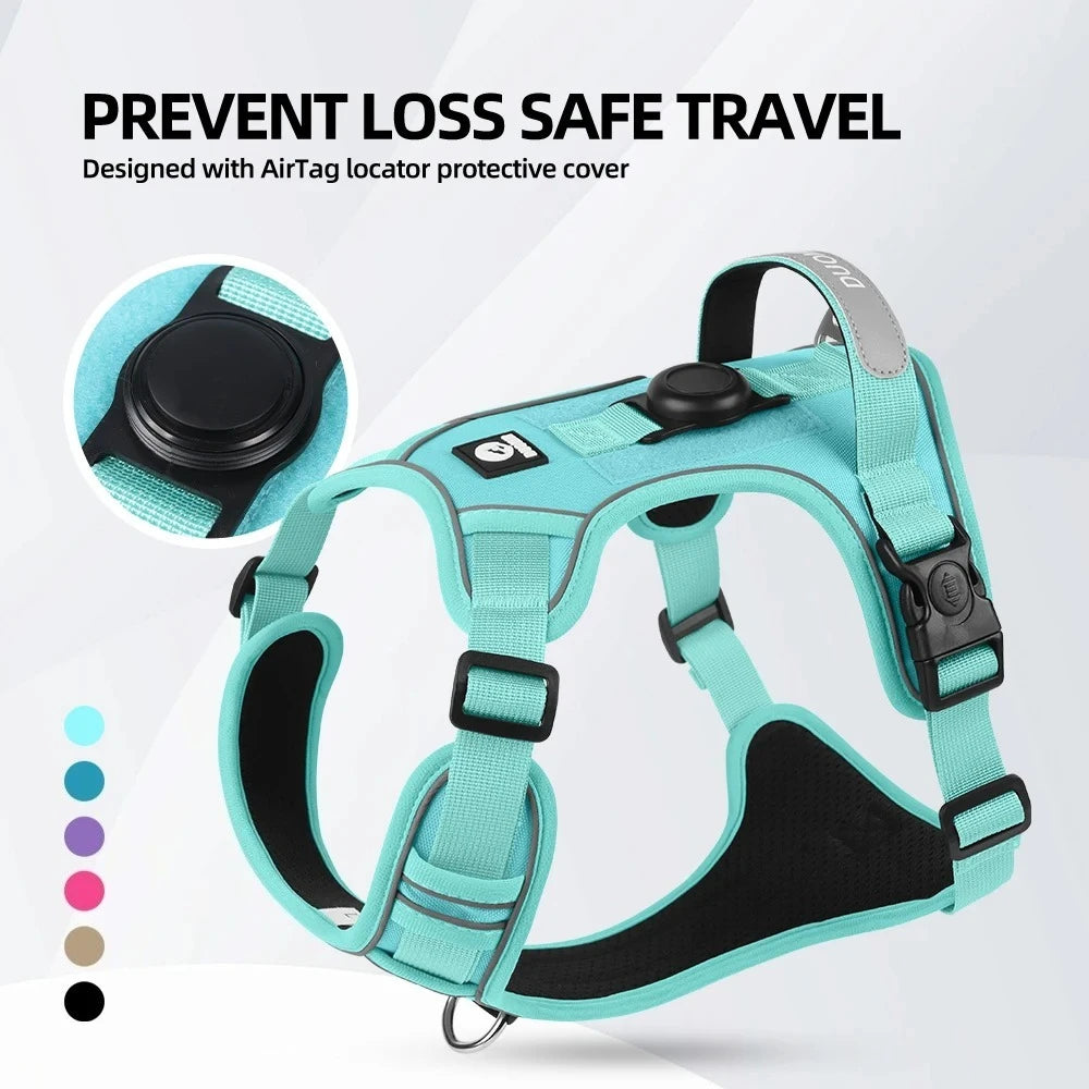No-Pull Dog Harness for Large Dogs — Reflective, GPS-Compatible & Escape-Proof