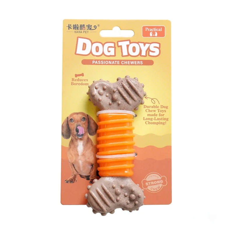 Bone-Shaped Dog Chew Toy – Durable TPR & Wood Powder – All Breeds & Sizes