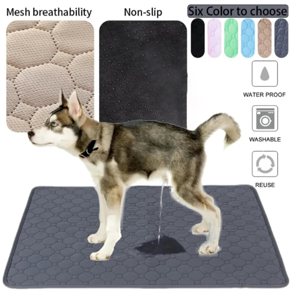 Reusable Waterproof Pet Mat for Dogs & Cats – Absorbent & Washable