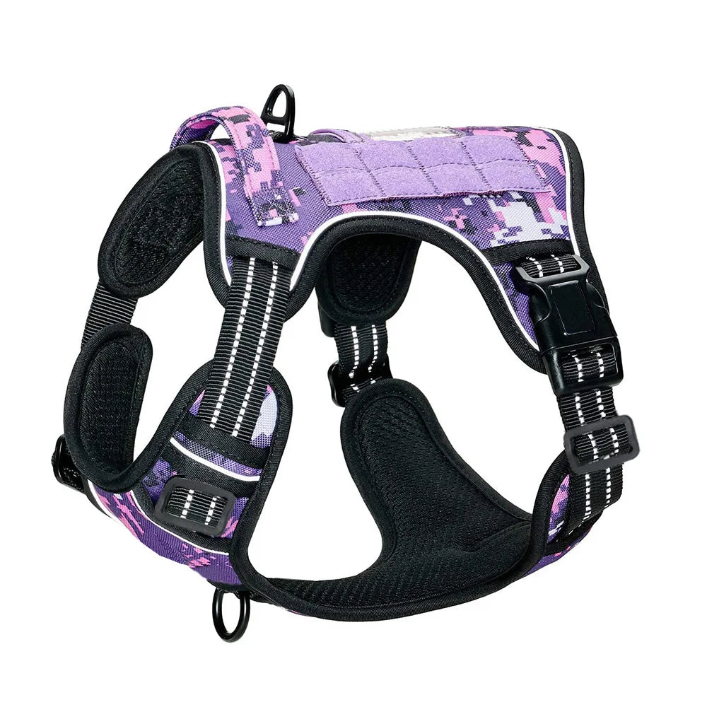Military Tactical Dog Harness — No-Pull, Reflective with Control Handle