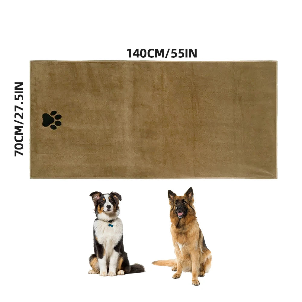 Embroidered Microfiber Bath Towel for Dogs and Cats – Soft & Absorbent