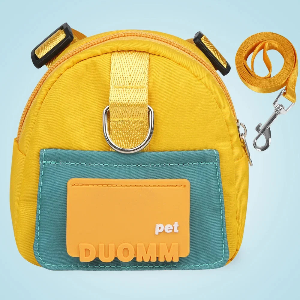 Pet Carrier Backpack with Adjustable Harness & Collar – Perfect for Travel & Walks