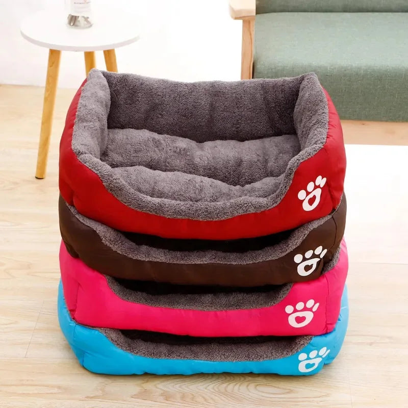 Square Cotton Pet Bed for Dogs & Cats – Warm Nest in Candy Colors