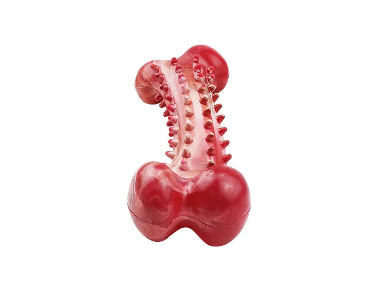 Tough Chew Toy for Large Dogs – Natural Rubber Bone with Beef Flavor & Dental Cleaning