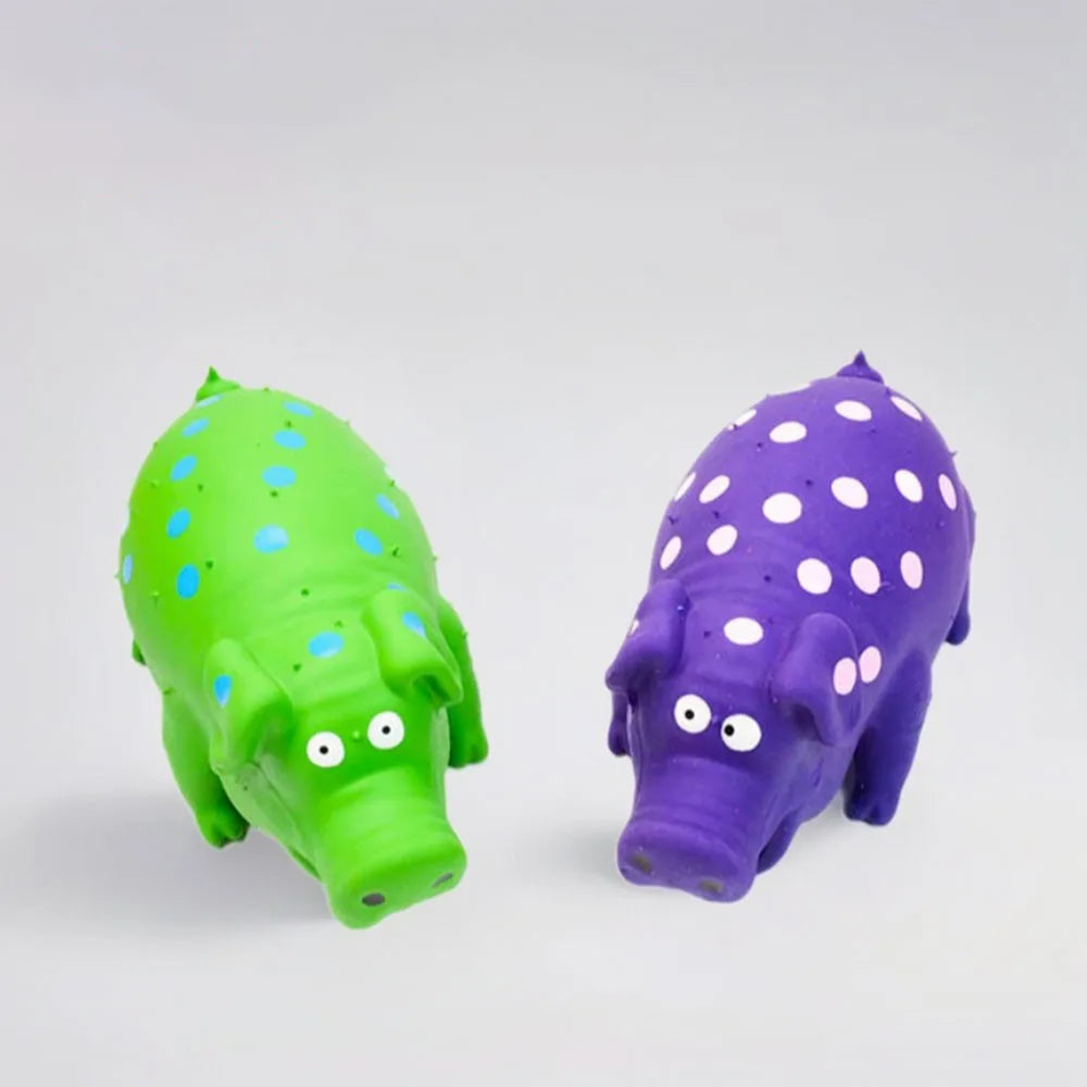 Juguete de Látex Cerdito con Sonido para Perros - Masticable, Resistente y Divertido