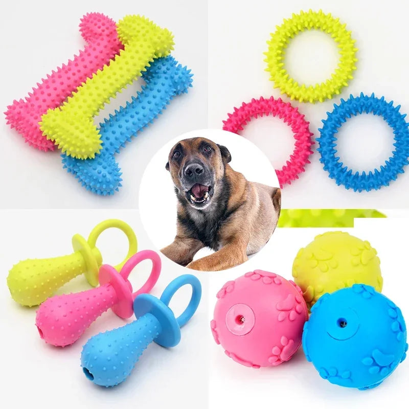 Juguete de Goma con Pinchos para Perros Pequeños - Limpieza Dental y Entrenamiento