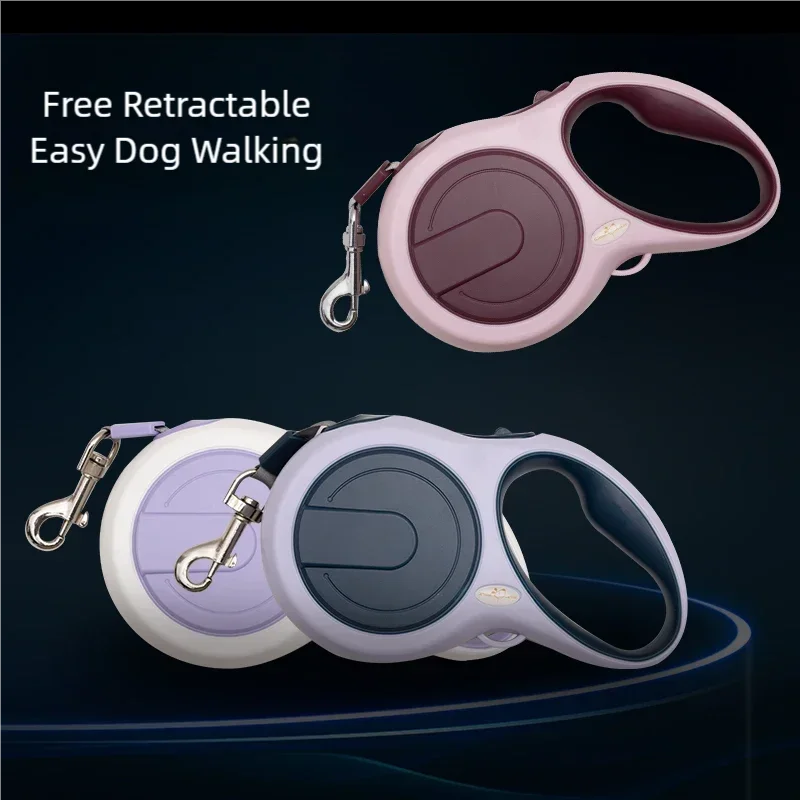 5-Meter Retractable Dog Leash — Durable Nylon with Instant Lock