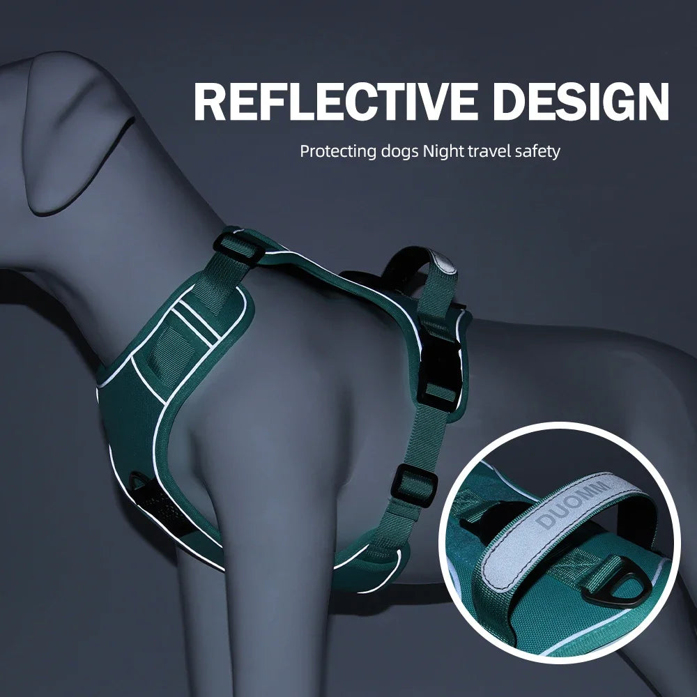 No-Pull Dog Harness for Large Dogs — Reflective, GPS-Compatible & Escape-Proof