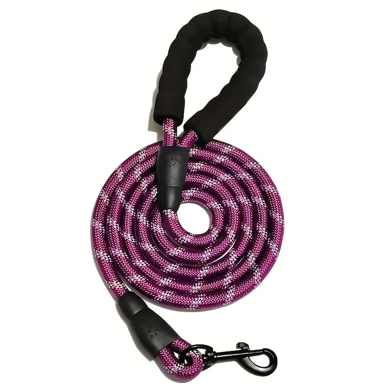 Reflective Dog Leash with Padded Handle — Durable Nylon, 7 Colors, 3 Lengths