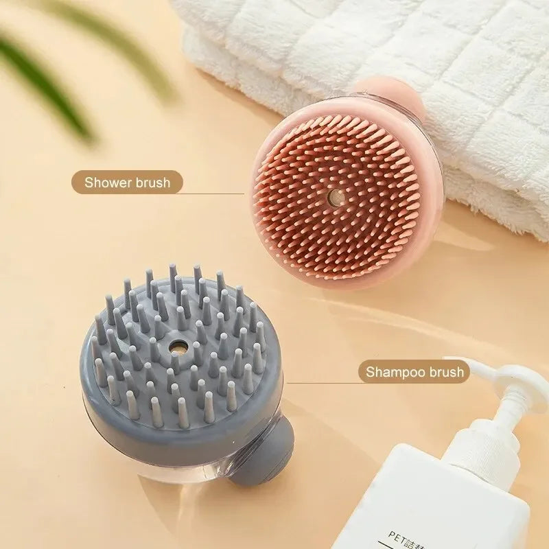 Bath Brush with Shampoo Dispenser for Dogs and Cats – Massage & Deep Cleaning