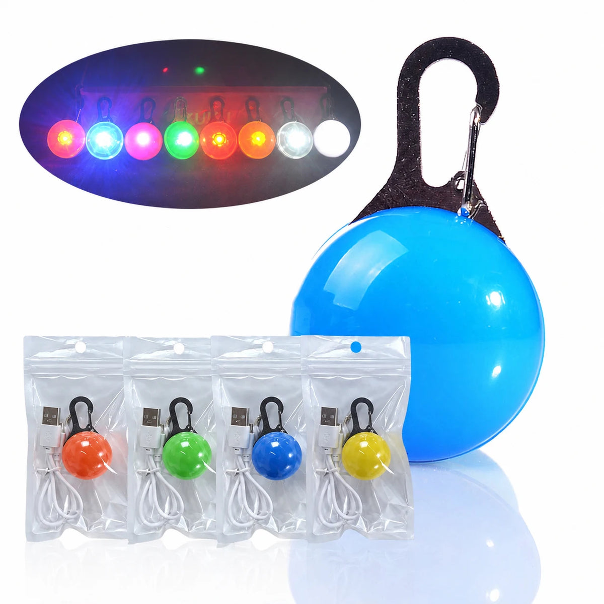 USB Rechargeable LED Dog Collar Pendant — Night Safety Light