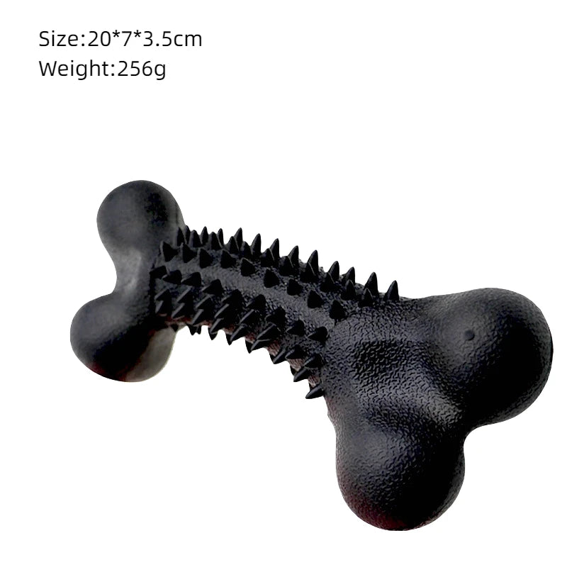 Tough Chew Toy for Large Dogs – Natural Rubber Bone with Beef Flavor & Dental Cleaning