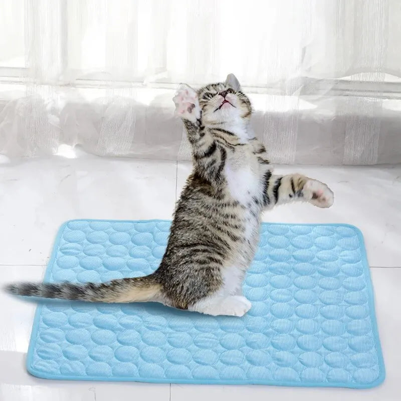Summer Cooling Mat for Dogs & Cats – Ice Silk Fabric