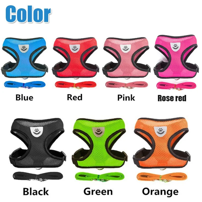 Mesh Harness & Leash Set for Cats and Dogs — Breathable, Reflective & Adjustable