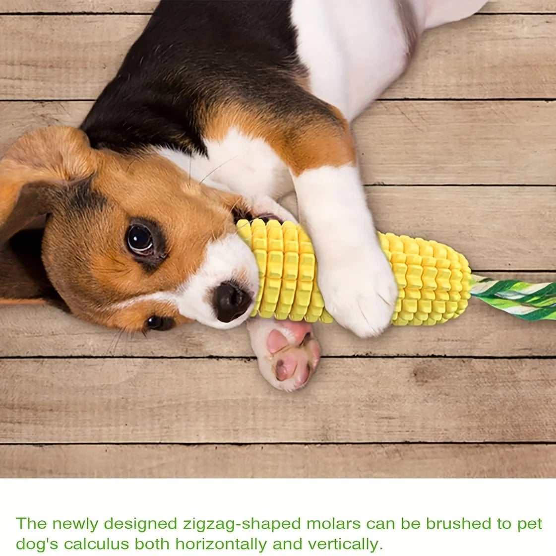 Corn Dog Chew Toy – Durable TPR Rubber, Silent or Squeaky – All Breeds