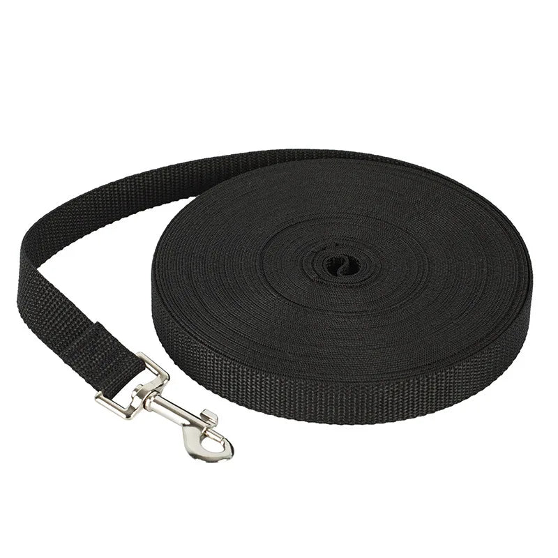 Long Training Dog Leash — Reflective Nylon, 6 Colors, 1.2m to 30m