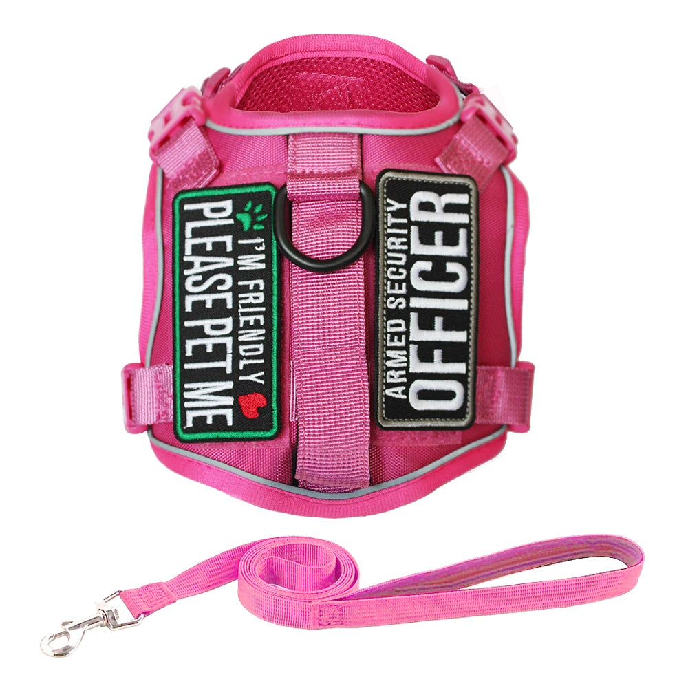 Tactical Military Dog Harness — with Handle, Reflective & Patches Included