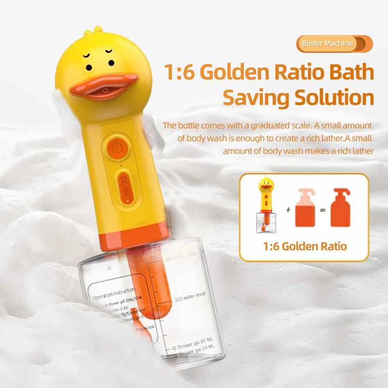 Automatic Pet Foam Dispenser – Duck-Shaped, USB Rechargeable, Bath Grooming Tool