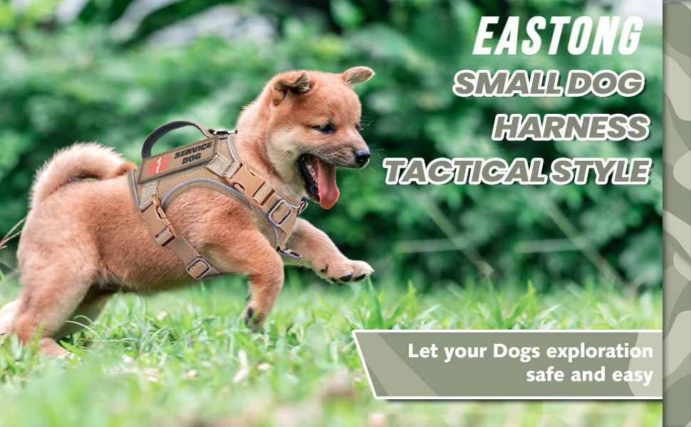 Tactical Military Dog Harness — with Handle, Reflective & Patches Included