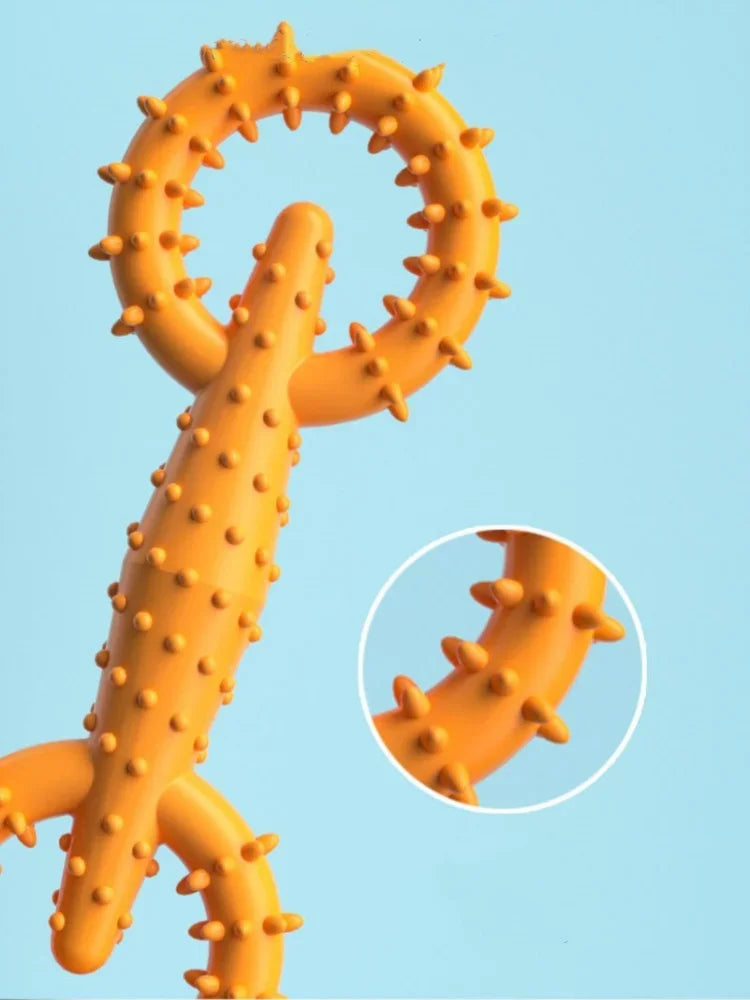 Double Ring Dog Chew Toy – Interactive TPR Rubber for Dental Cleaning & Boredom Relief